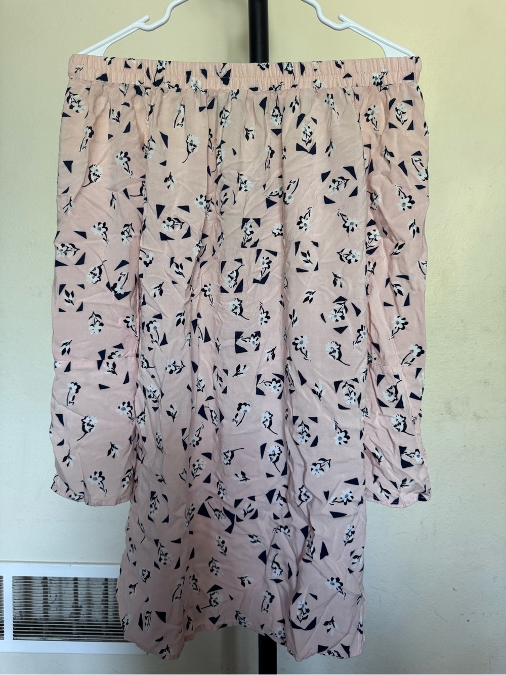 Velvet Heart Blush Pink Floral Geometric Midi Skirt